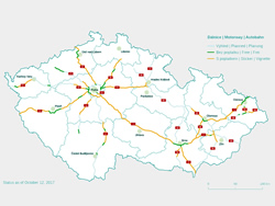 Mapa autopistas República Checa